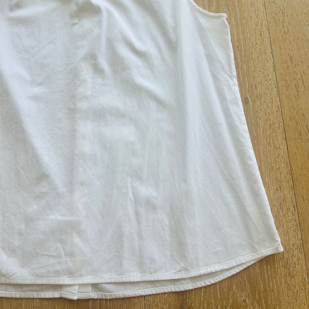 J. Crew Women's Sleeveless White Blouse Embellished Jewel Collar Size 12 - Picture 10 of 15